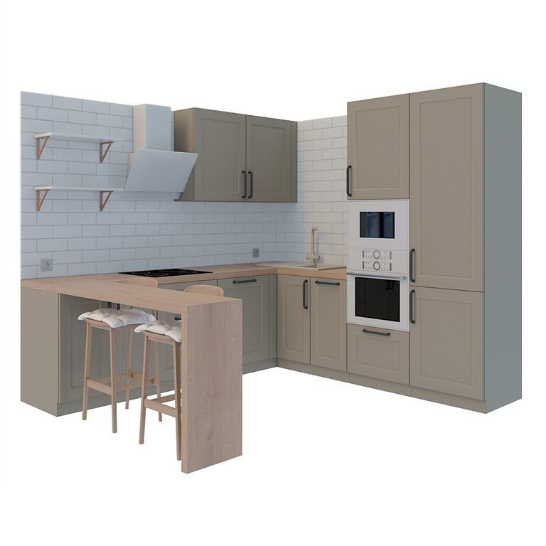 Modular kitchen (111181) 3D model - Download 3D model Modular kitchen ...