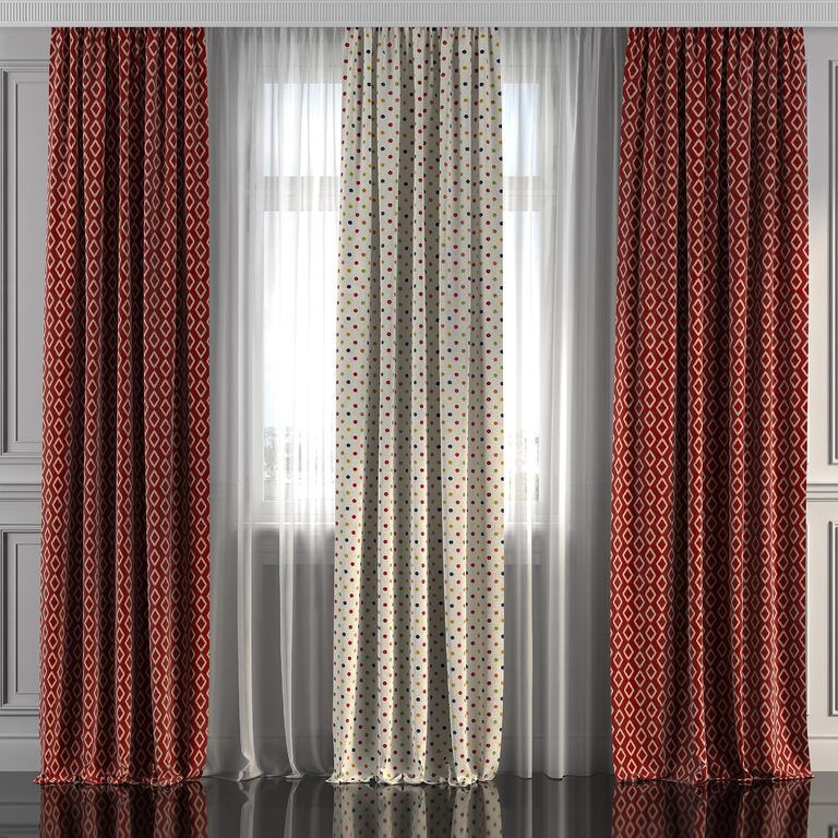 Комплект штор 193 (115600), 3d модель 1