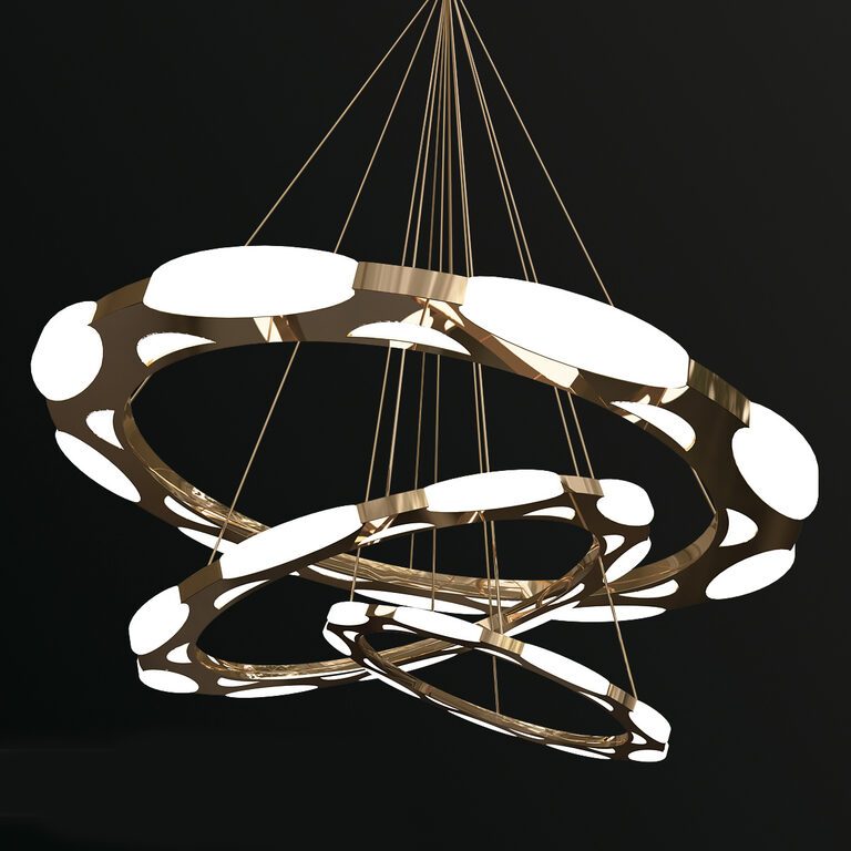 Luxury modern led circle ring chandelier  (112118), 3d model 1
