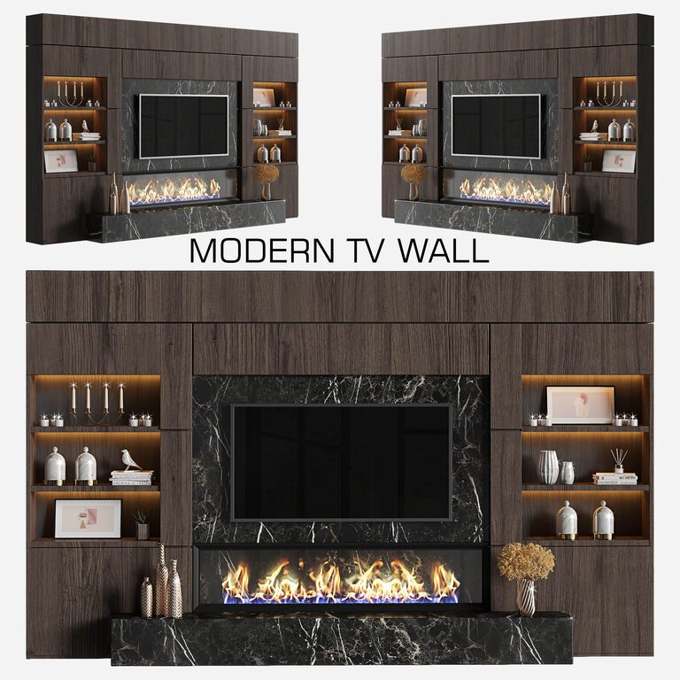 Modern tv wall 15 (112643), 3d model 1