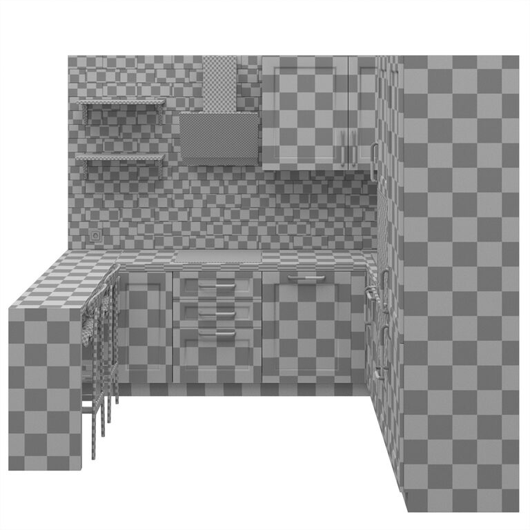 Modular kitchen (111181) 3D model - Download 3D model Modular kitchen ...