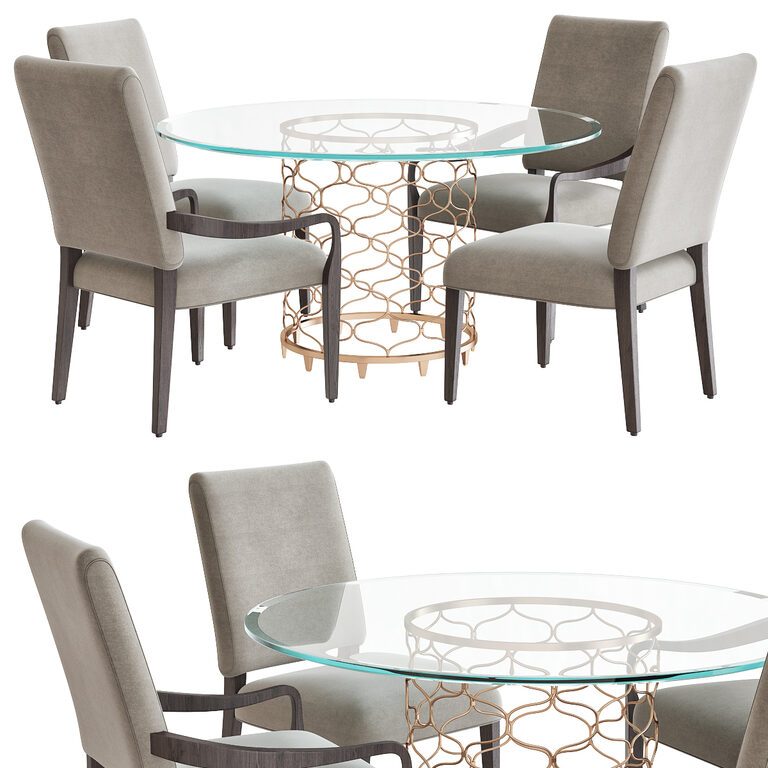 BOLLINGER ROUND DINING TABLE (102070) 3D model - Download 3D model ...
