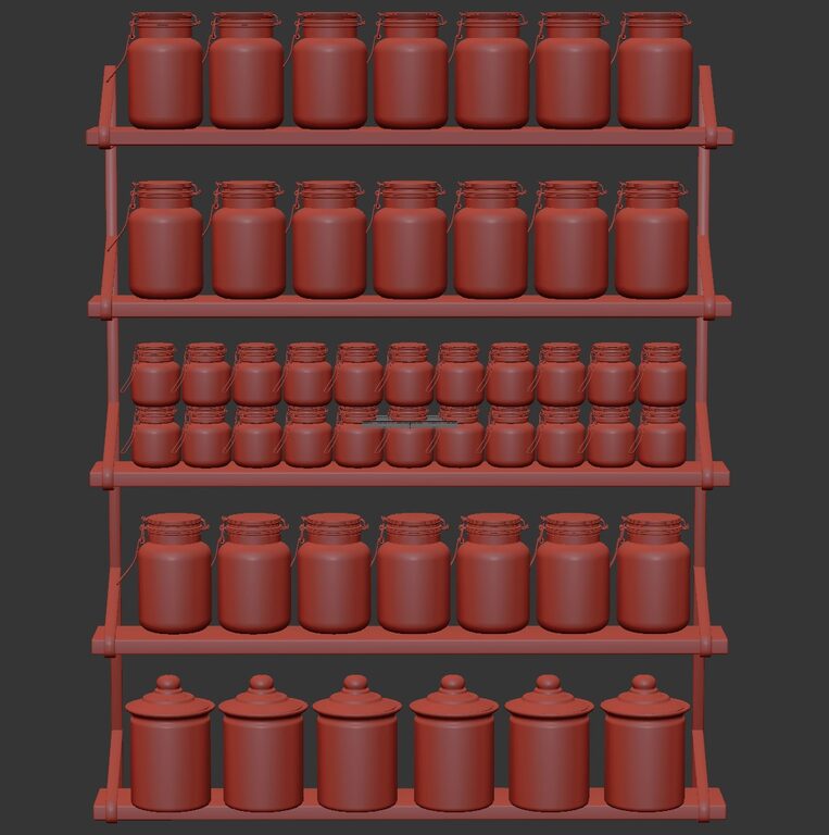Jar Shelf Decorative Set (102109) 3D model - Download 3D model Jar ...