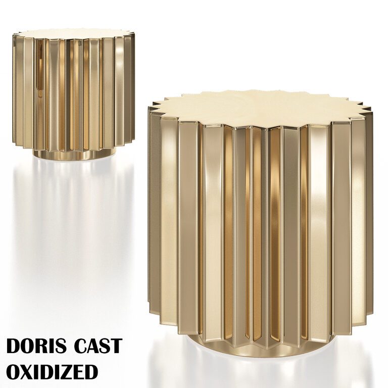 Fred &Juul DORIS CAST OXIDIZED BRONZE MULTIFACETED SIDE TABLE (102154 ...