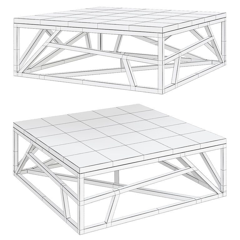 Stick Table Model STICKS MARBLE COFFEE TABLE (102411) 3D model - Download 3D model STICKS ...