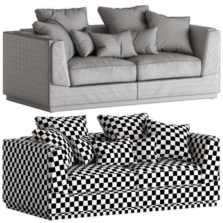 2 seater Sofa (102571) 3D model - Download 3D model 2 seater Sofa ...