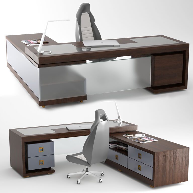 Office Table and Chair (106140) 3D model - Download 3D model Office ...