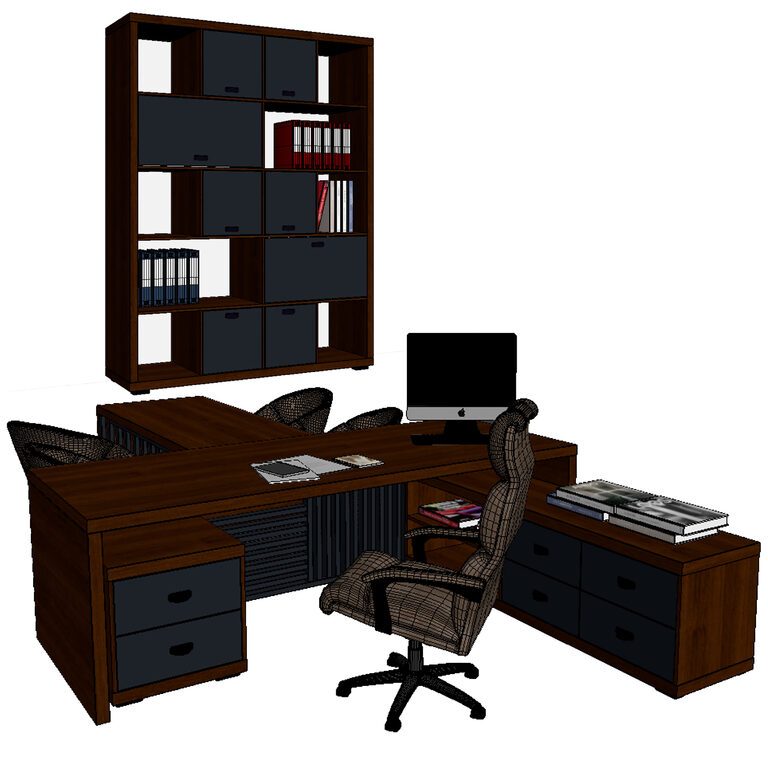 Office Furniture set (106253) 3D model - Download 3D model Office ...