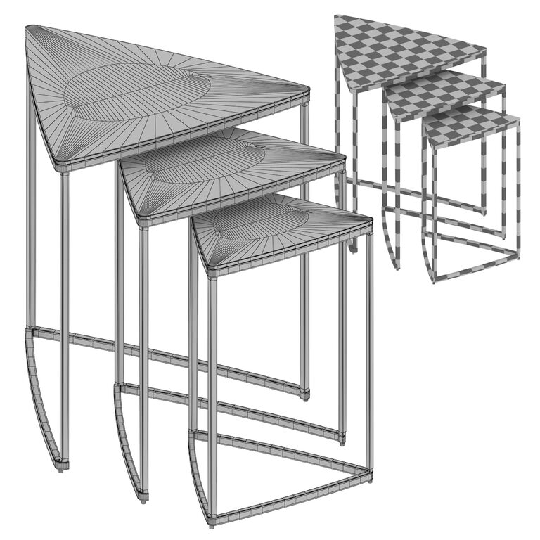 River Antique Rust Nesting Tables (106382) 3D model - Download 3D model ...