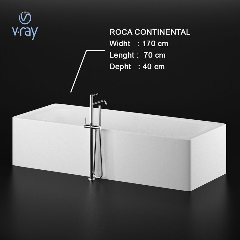 Ванна Roca Continental (107371), 3д модель 1