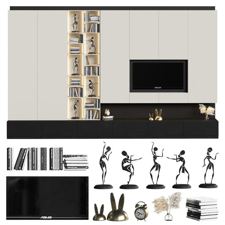 Tv wall 01 (107697), 3d model 1