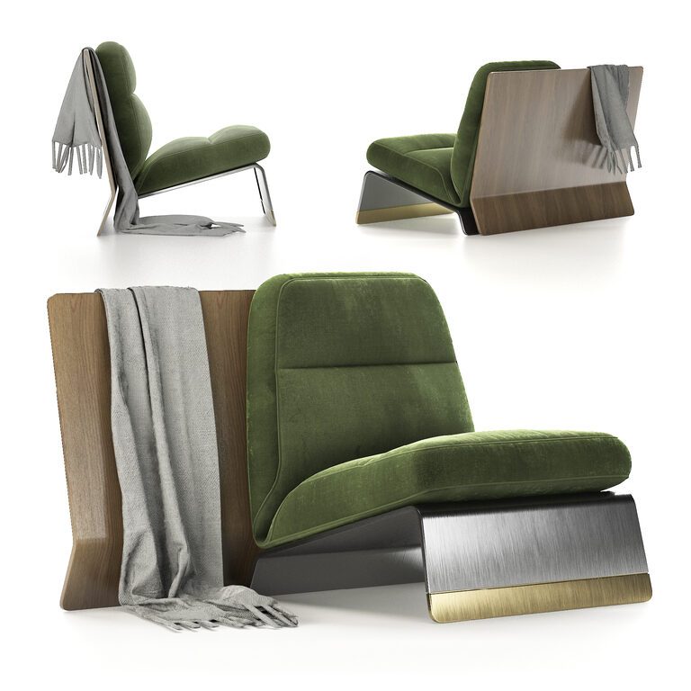 Baxter greta Armchair (108798), 3d model 1
