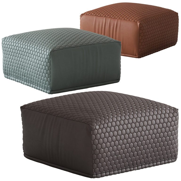 Linea Furniture Square Tahila Pouffe   (116572), 3d model 1