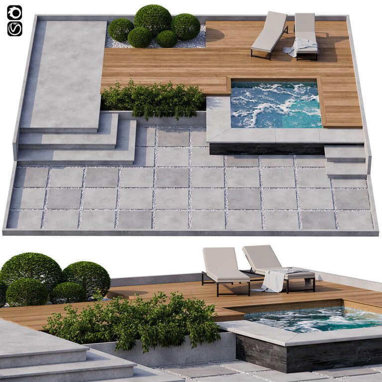 Backyard pool (119224) 3D model - Download 3D model Backyard pool ...
