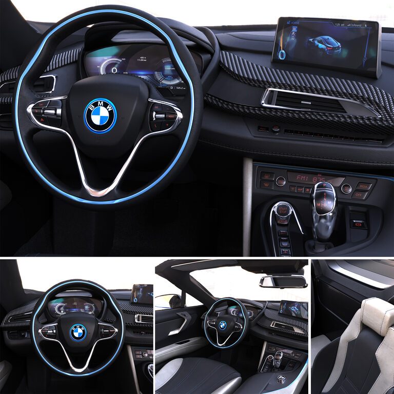 BMW i8 roadster black car (119315) 3D model - Download 3D model BMW i8 ...