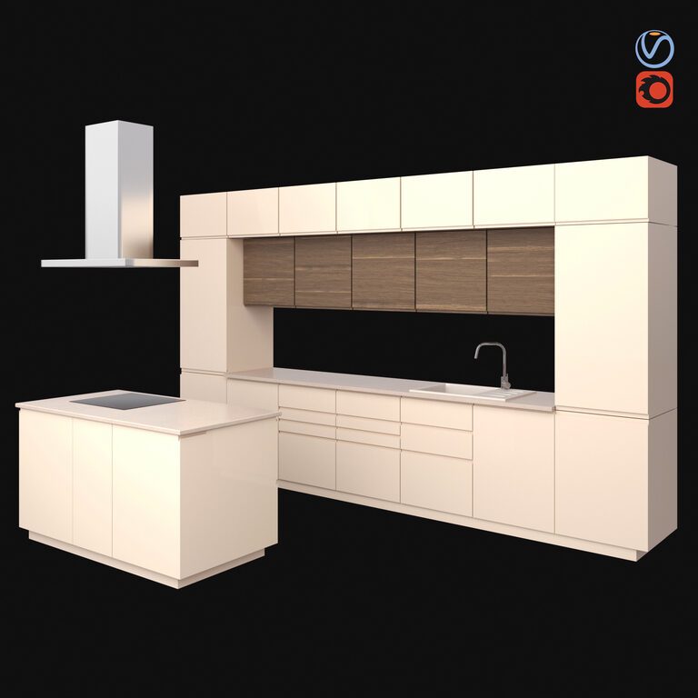 Сучасна кухня VOXTORP CLASSIC (119506), 3d модель 1