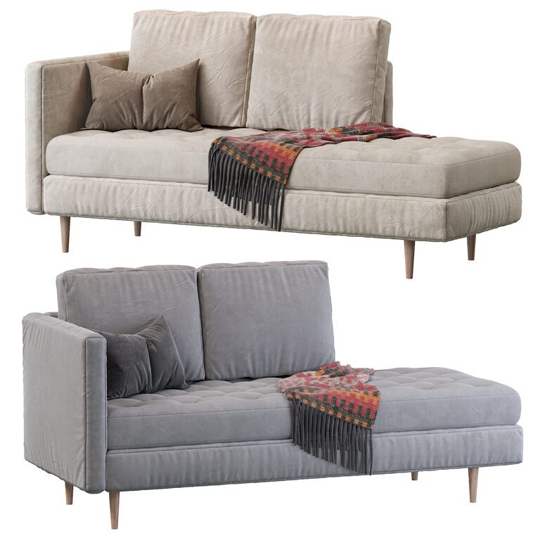 The Monroe Mid-Century Диван (119979), 3d модель 1