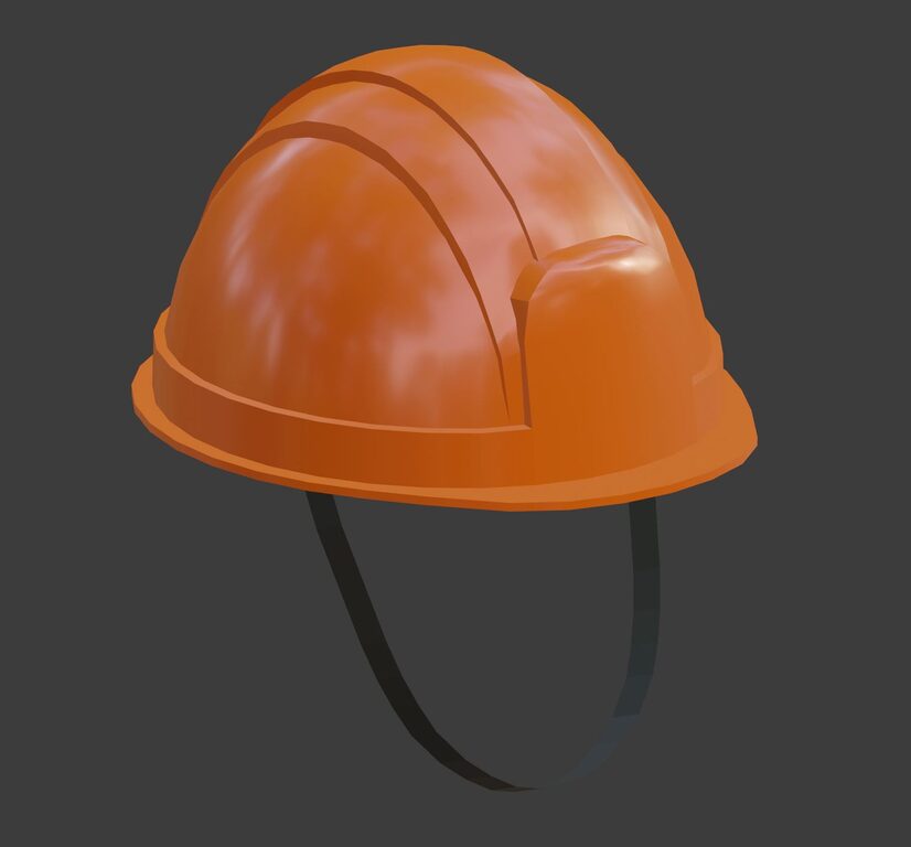 Protective miner's/construction helmet with a strap (122201), 3d model 1