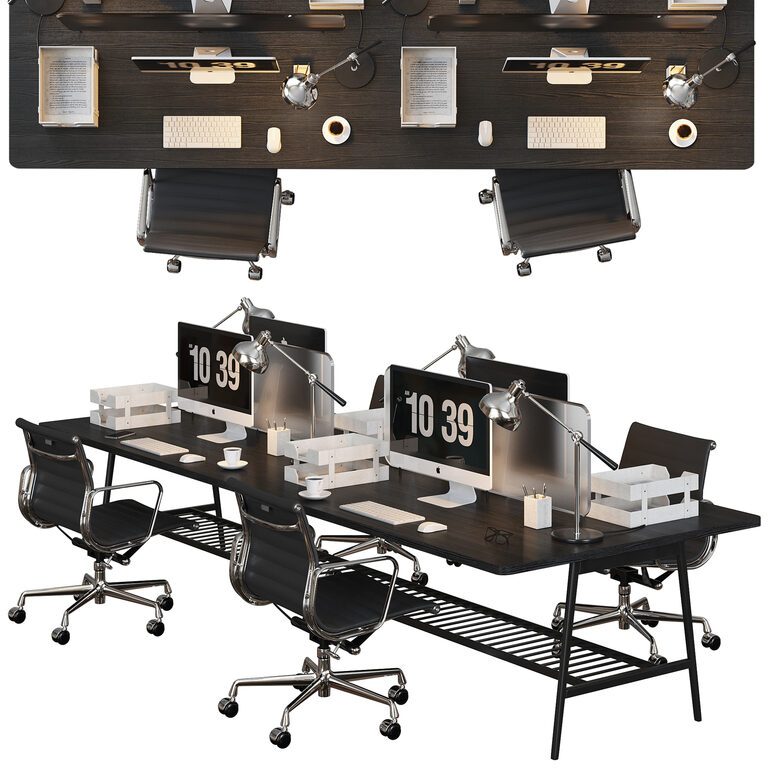 Office furniture set 10 (122415) 3D model - Download 3D model Office ...