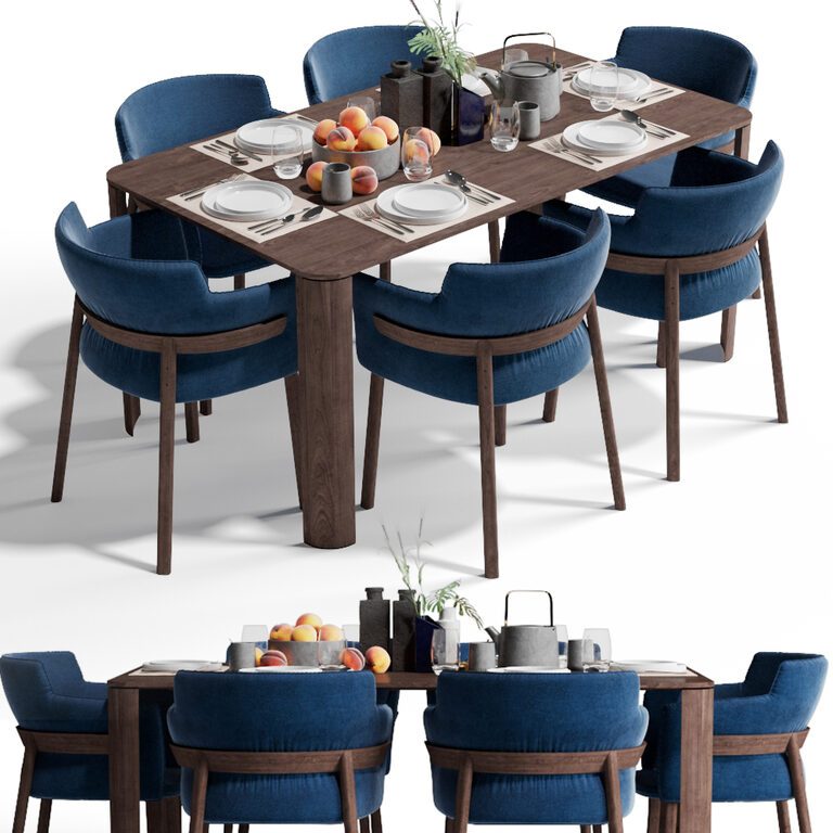 Gebrüder Thonet Vienna - Pince chair and LEMA Break table (122820), 3d model 1