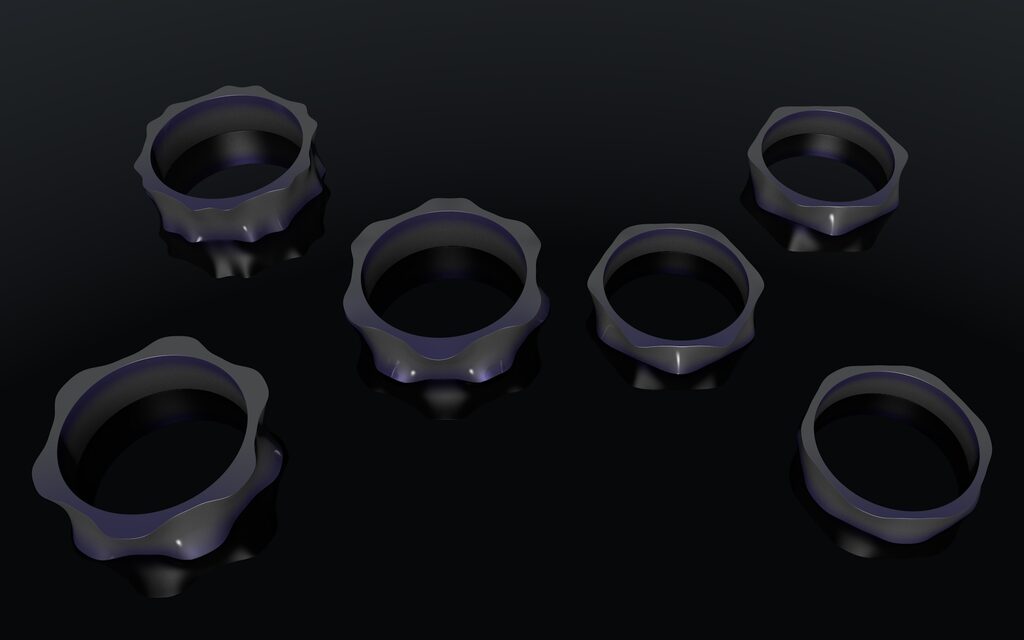 Basic Ring Shape Model Rings 2 types 6 shapes (123874) 3D model - Download 3D model Rings 2 ...
