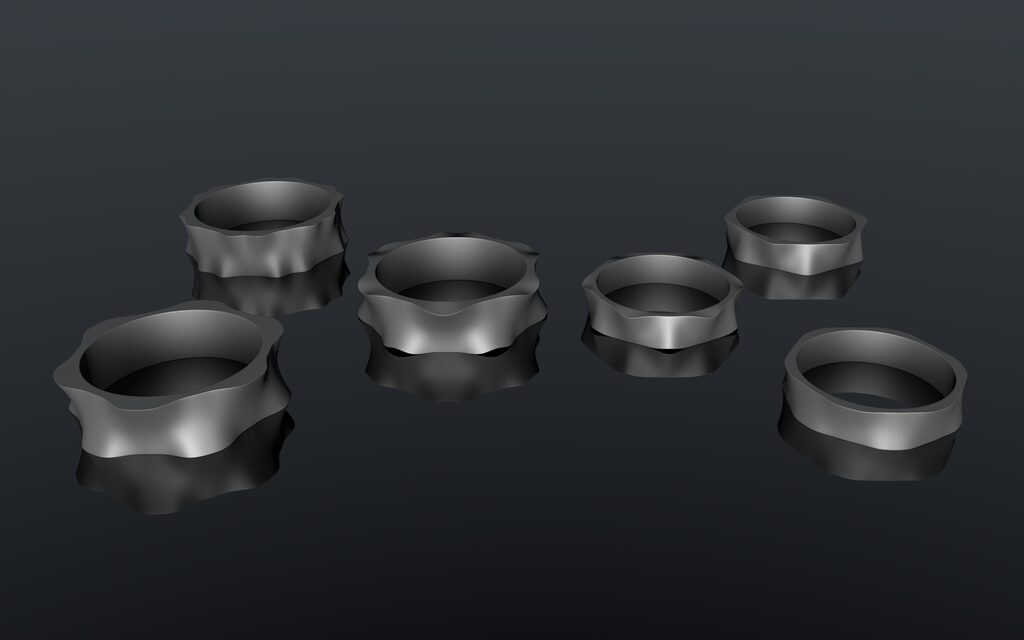 Basic Ring Shape Model Rings 2 types 6 shapes (123874) 3D model - Download 3D model Rings 2 ...