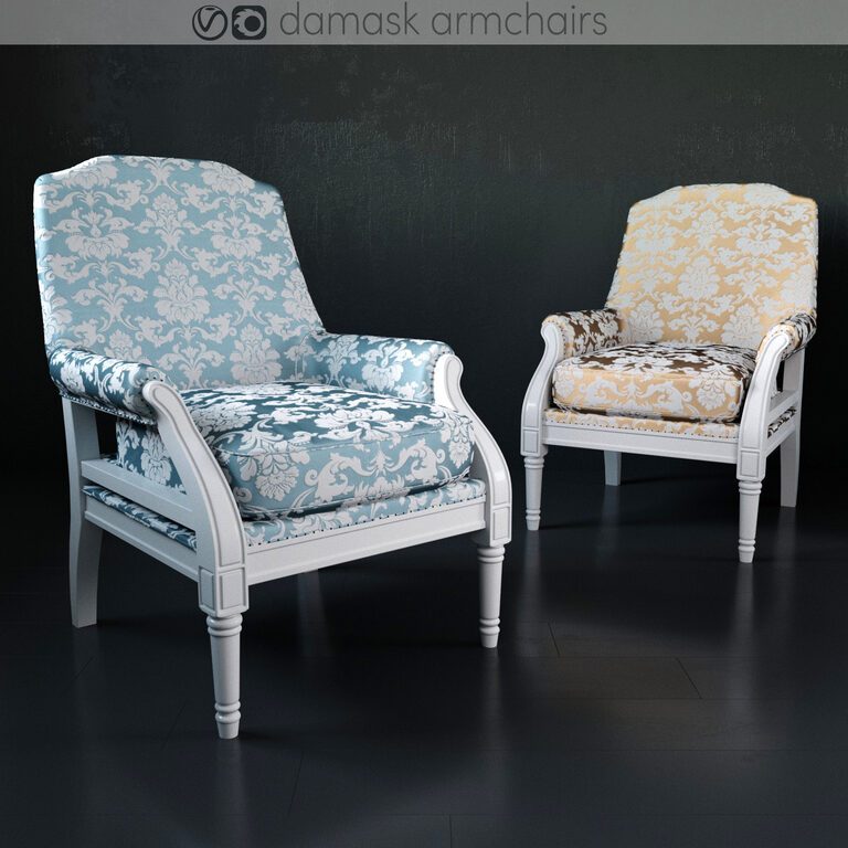 Damask armchair (124434) 3D model - Download 3D model Damask armchair ...