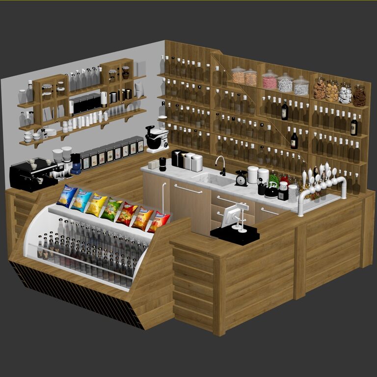 Cafe Restaurant (124578) 3D model - Download 3D model Cafe Restaurant ...