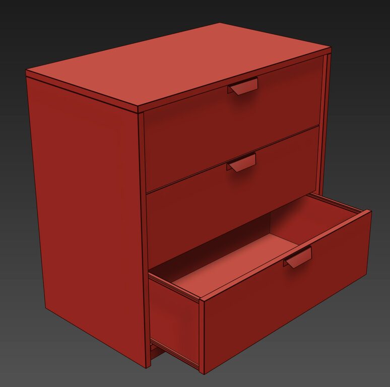 IKEA ASKVOLL Dresser with Drawers (125529) 3D model - Download 3D