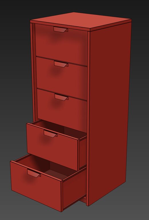 IKEA ASKVOLL Dresser with Drawers (125534) 3D model - Download 3D