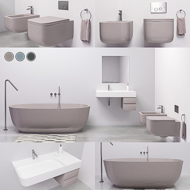 Набор сантехники evolution от Esedra SDR Ceramiche (126968), 3д модель 1