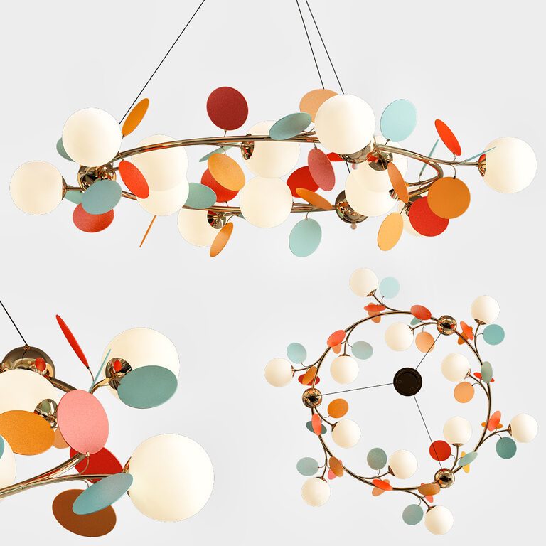 Matisse chandelier circle multicolor (127538), 3d model 1