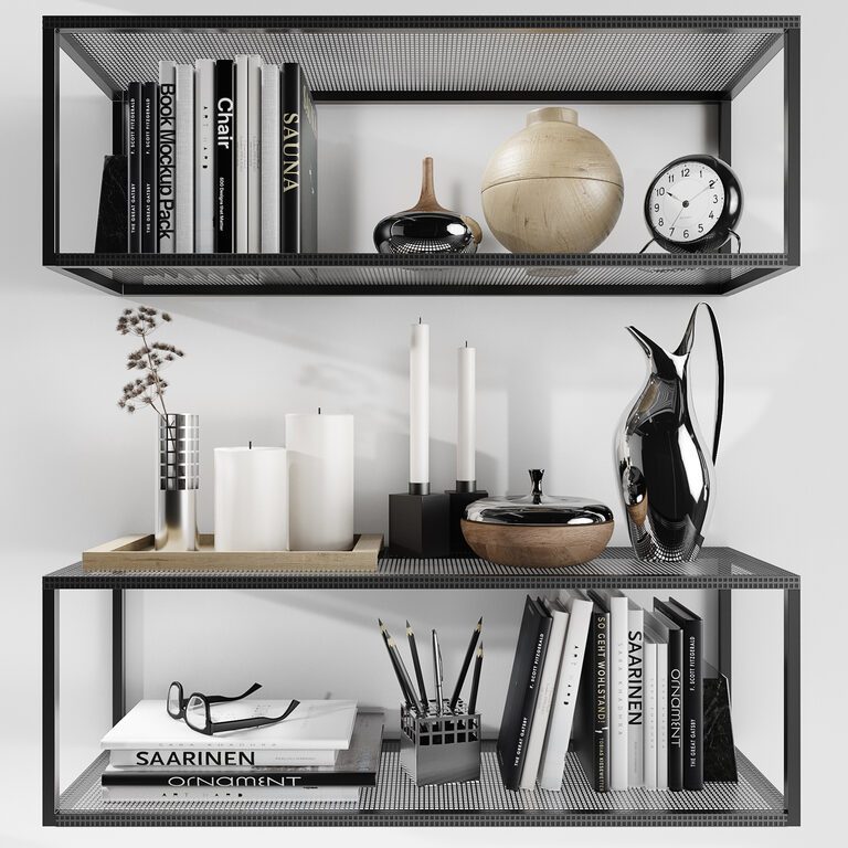 Kristina Dam shelves with decorative filling (130115), 3d model 1