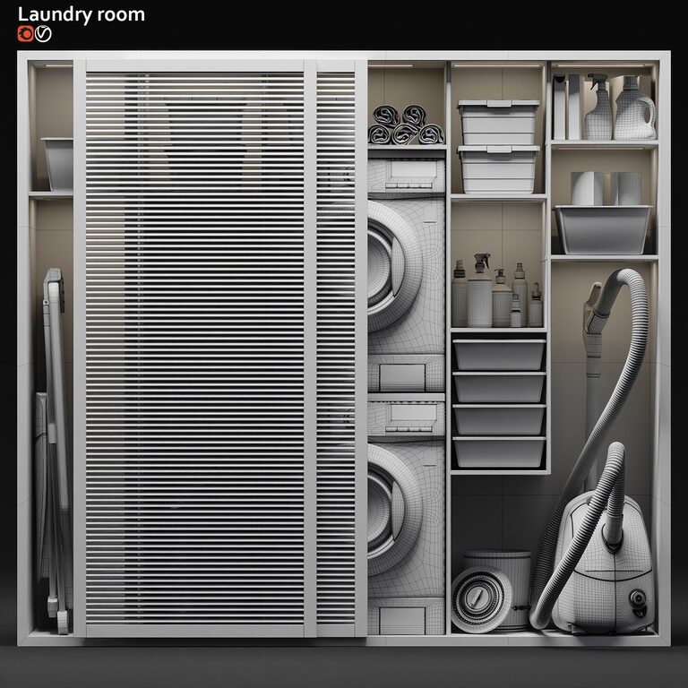 Laundry room (130413) 3D model - Download 3D model Laundry room (130413 ...