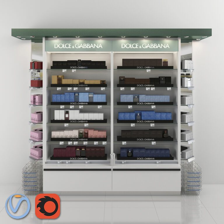 Shoppping Rack Texture Dolce & Gabbana perfumery SHOPPING RACK (130621) 3D model - Download 3D ...