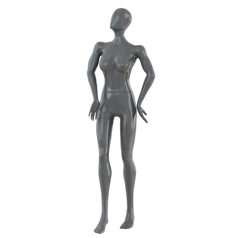 Жіночий сірий безликий манекен 82 (132325), 3d модель 1
