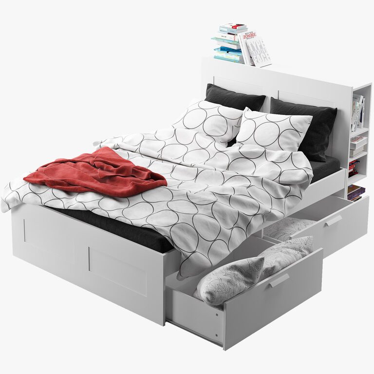 Ikea Brimnes Bed 1 (132840), 3d model 1