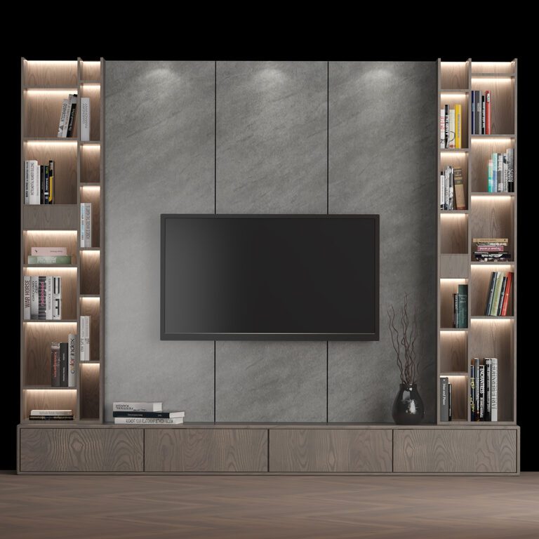TV Wall 01 (134075), 3d model 1
