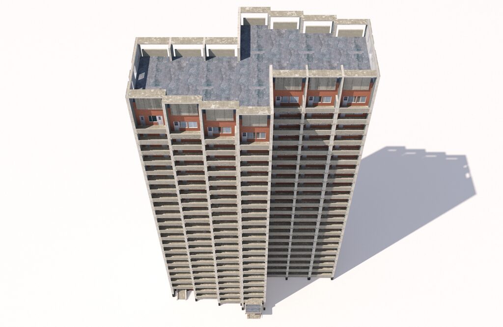Storey Model Russian 22 Storey Apartment Panel House (134728) 3D model - Download 3D ...