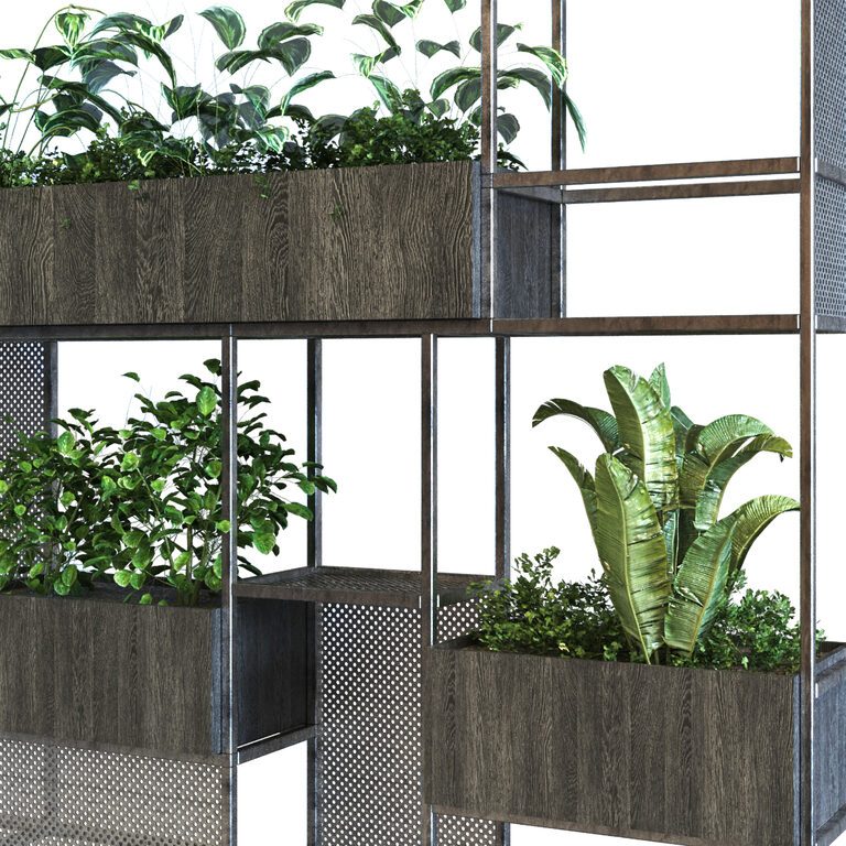 Rack with plants 057 (135002) 3D model - Download 3D model Rack with ...