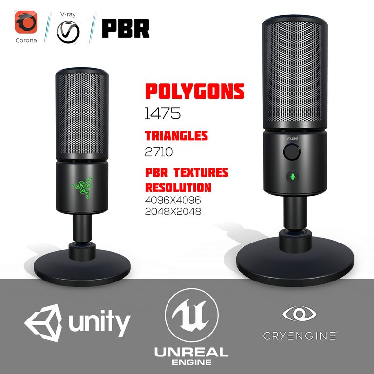 Razer Seiren X Microphone (136775), 3d model 1