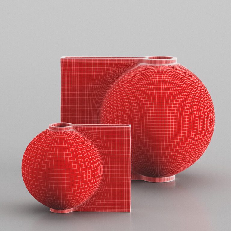 Vases Offset Big and Mini Dark Grey by 101 Copenhagen (136866) 3D model ...
