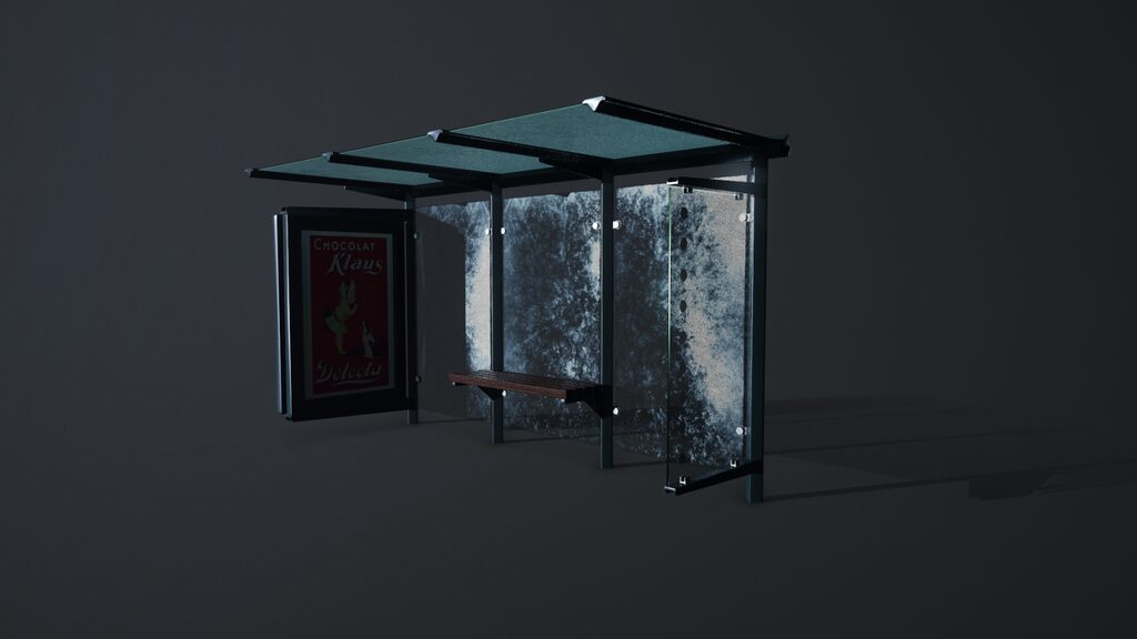 Stop Low Poly Bus stop low-poly (138748) 3D model - Download 3D model Bus stop low ...