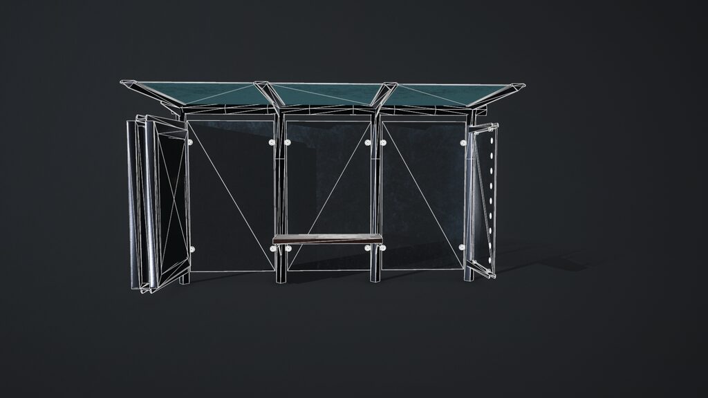 Stop Low Poly Bus stop low-poly (138748) 3D model - Download 3D model Bus stop low ...