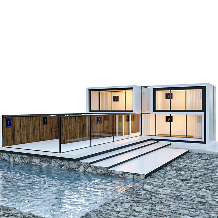Modern house and Pool (145693), 3d model 1