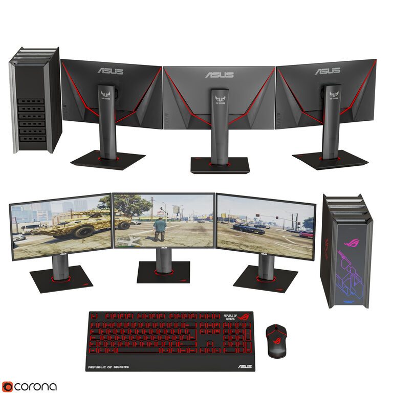 Collection Asus Gaming Computer 2 (149095) 3D model - Download 3D model ...