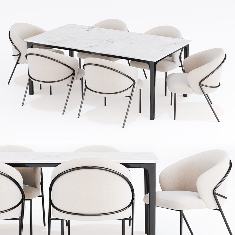 Dining set 09 (149150), 3d model 1