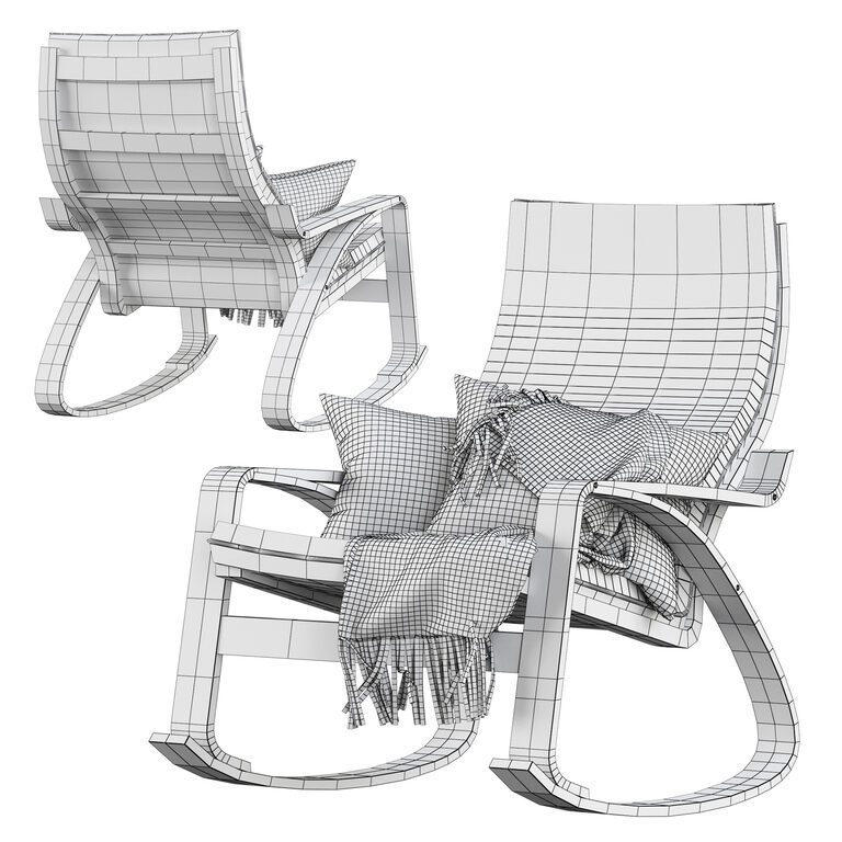 IKEA POANG Rocking chair (149161) 3D model - Download 3D model IKEA ...