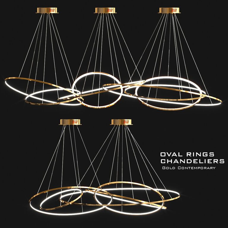 Колекція люстр «OvaL rings»  (155206), 3d модель 1