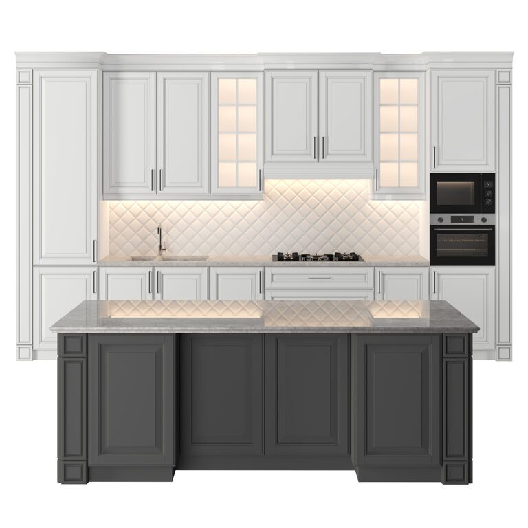 Classic kitchen with island 26 (157486), 3d model 1